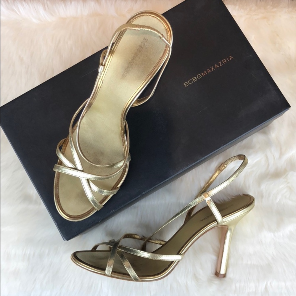 BCBG Light Gold High Heel Sandals